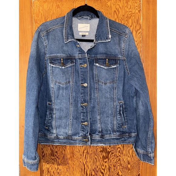 Universal Thread Jackets & Blazers - Universal Thread Freeborn Distressed Blue Denim Jean Jacket XL Stretch